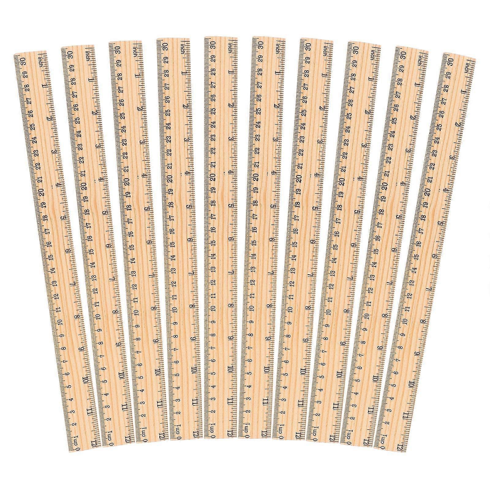 Durable Plastic Measuring Ruler for Classroom and Home Use Khaki 12 Inches