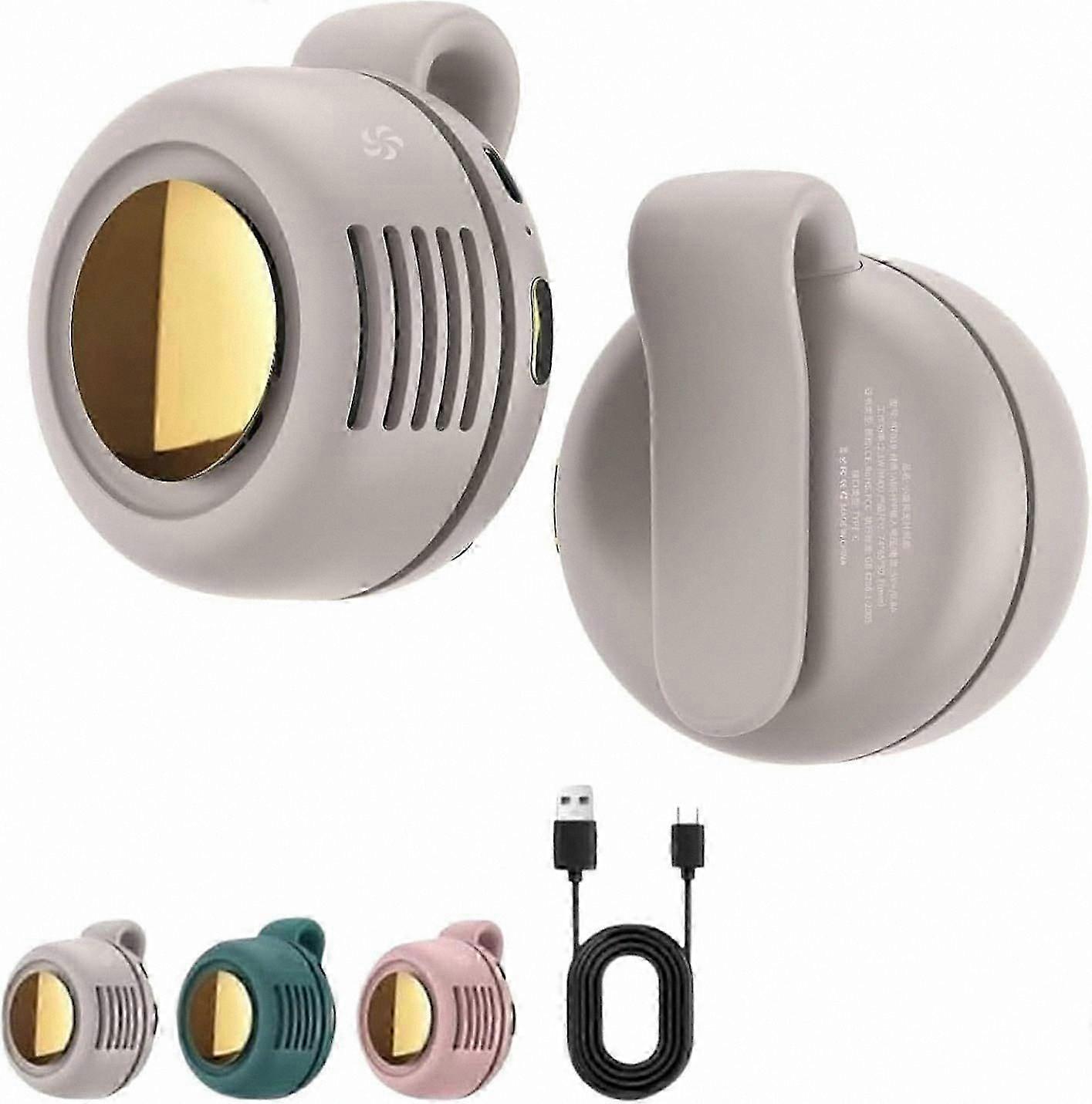 Mini Portable Bladeless Fan, Rechargeable Silent Electric Cooler with 3-Speed Adjustable Airflow, Off-White