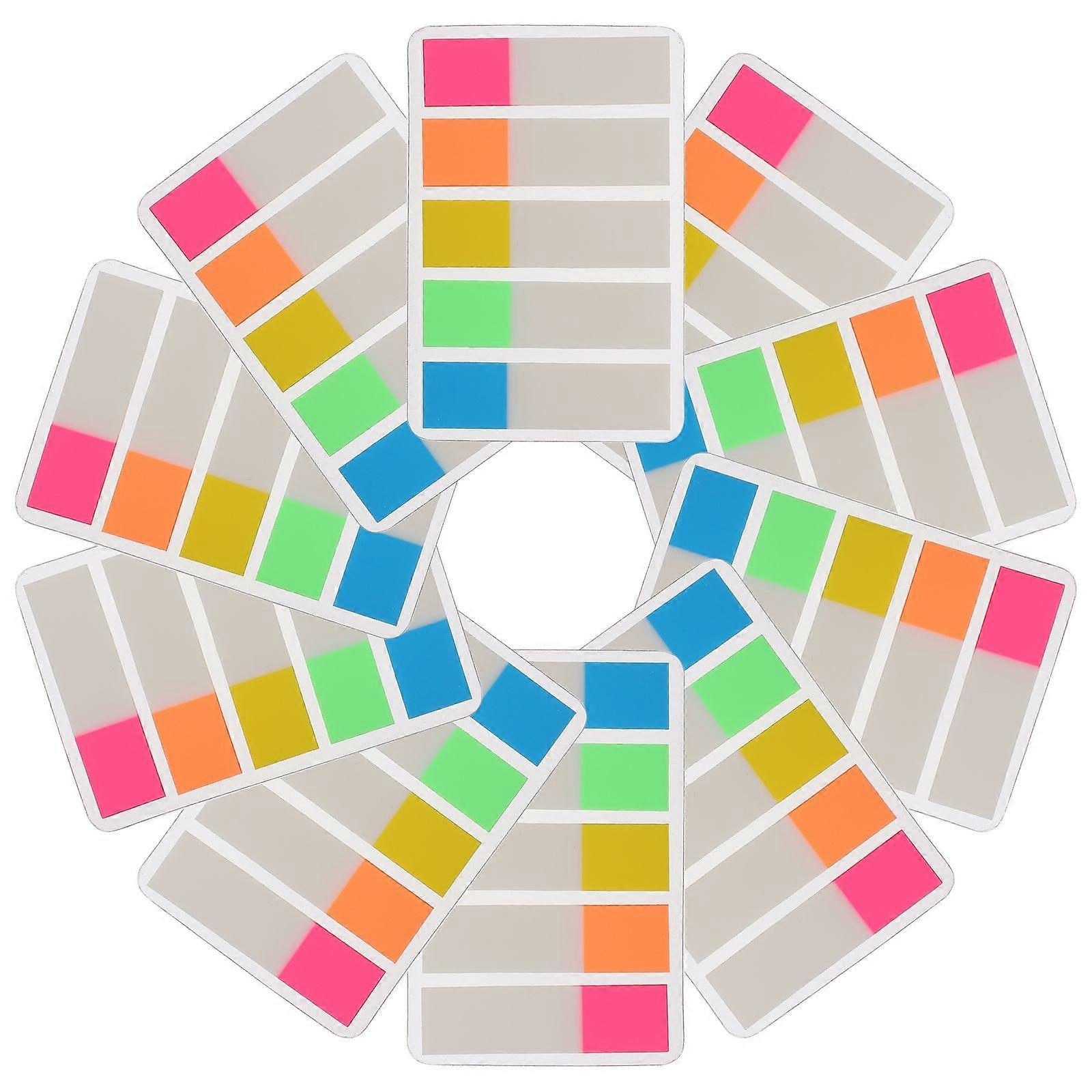 Self-Adhesive Notes Memo Pads 10 Sets For Professionals Reports Assorted Color Indexing Pcs