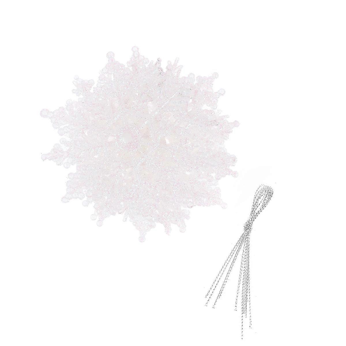 Snowflake Cutouts Decorations 6Pcs for Christmas Party 10x10cm White Wall Adornment