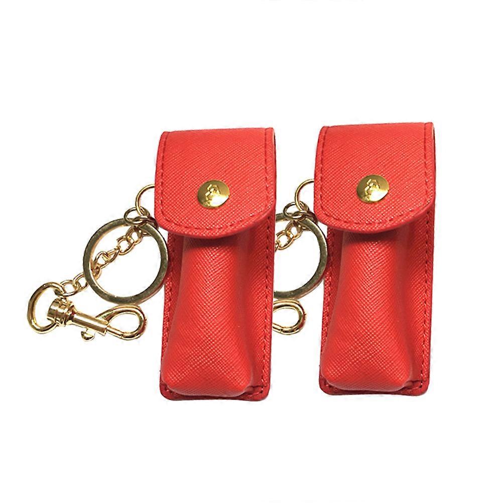 Red Lipstick Keychain Holder Pouch Bag Set for Women – Portable Storage for Lip Gloss and Lipsticks