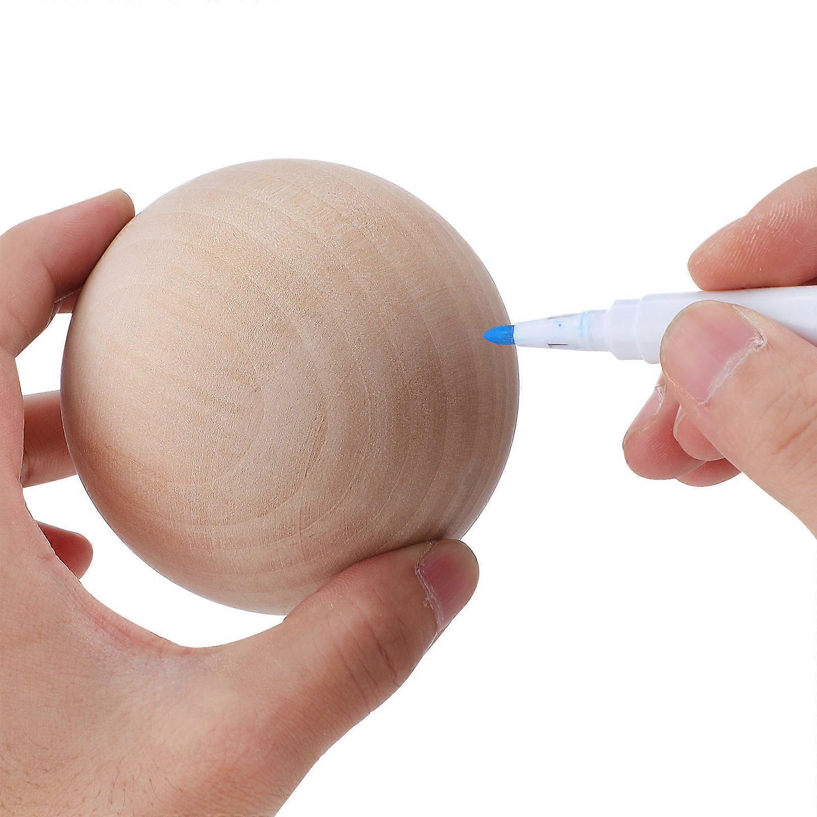 Wooden Sphere for DIY Projects Solid Wood Ball Beige Round Orb