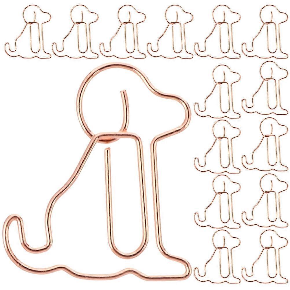 Rose Gold Metal Paper Clips for Office Use Creative Bookmark Folder Shaped 50Pcs