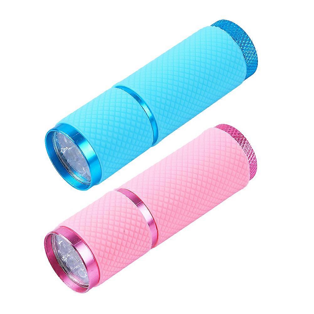 2Pcs Mini Nail Lamp Handheld Nail Drying Light Source For Women Home Use Cylindrical Design