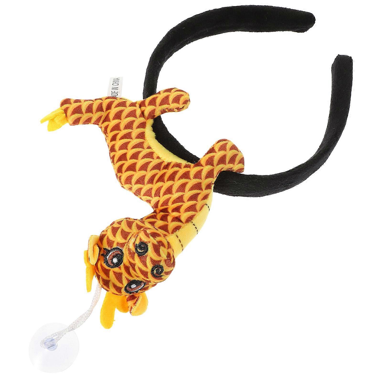 Lunar New Year Headband Dragon Shape Plush Hair Decor For Festivals Celebrations 1Pcs