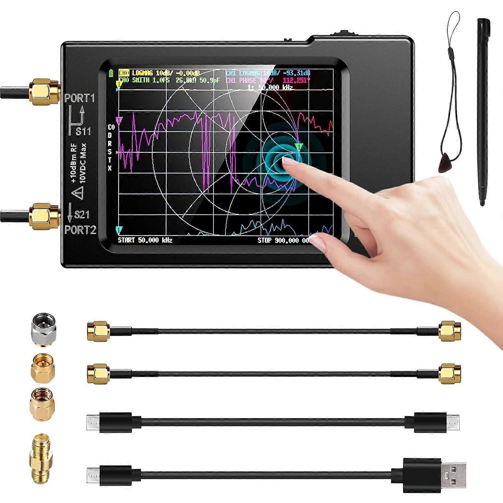 Spektrumanalysator VNA-H Vector Network Analyzer 10 KHz-1.5 GHz MF/HF/VHF/UHF SD Card Slot 32GB Digital Tester