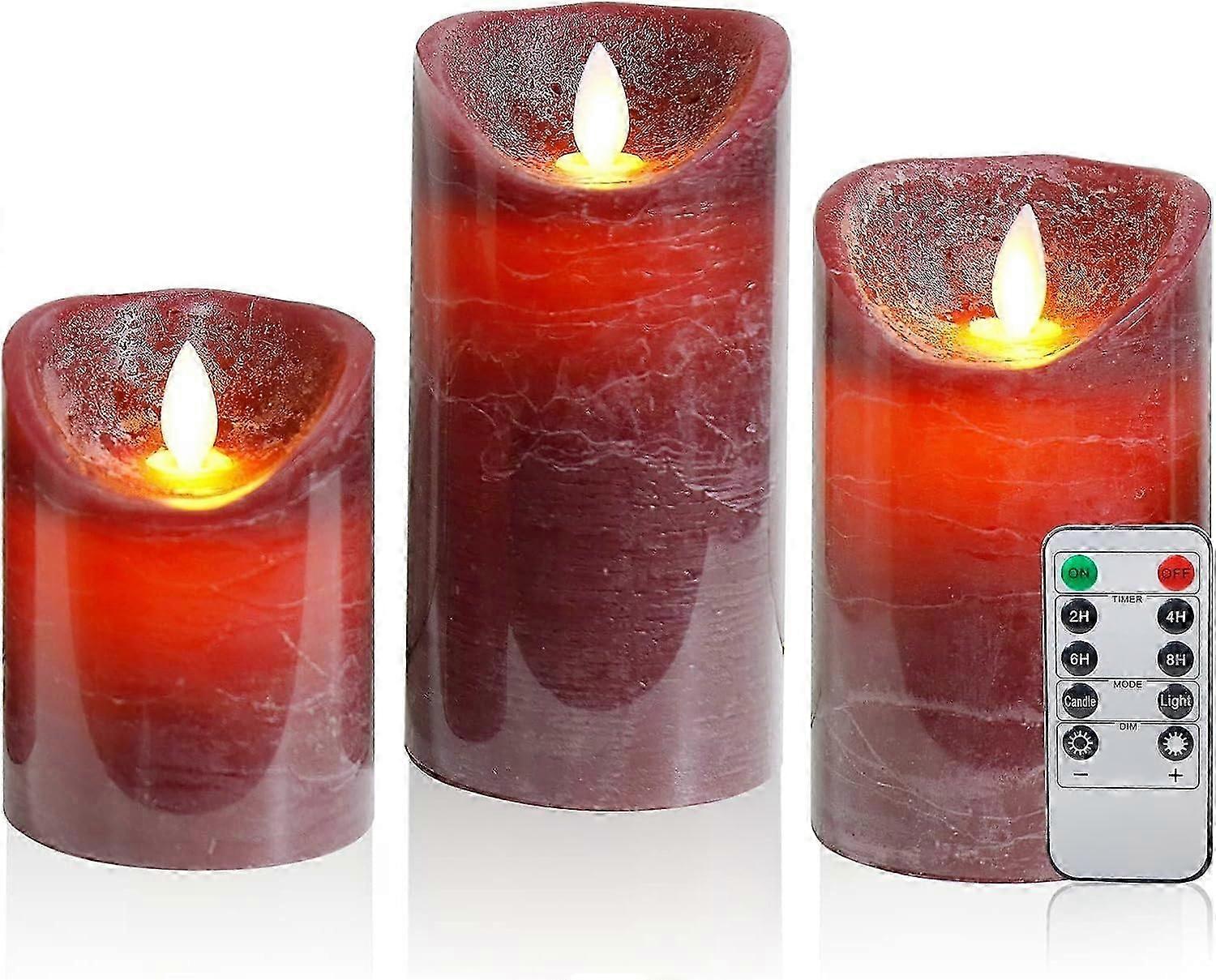 LED-Kerzen aus echtem Wachs mit Fernbedienung, Timer-Funktion, Paraffin, flammenlos und Batterie