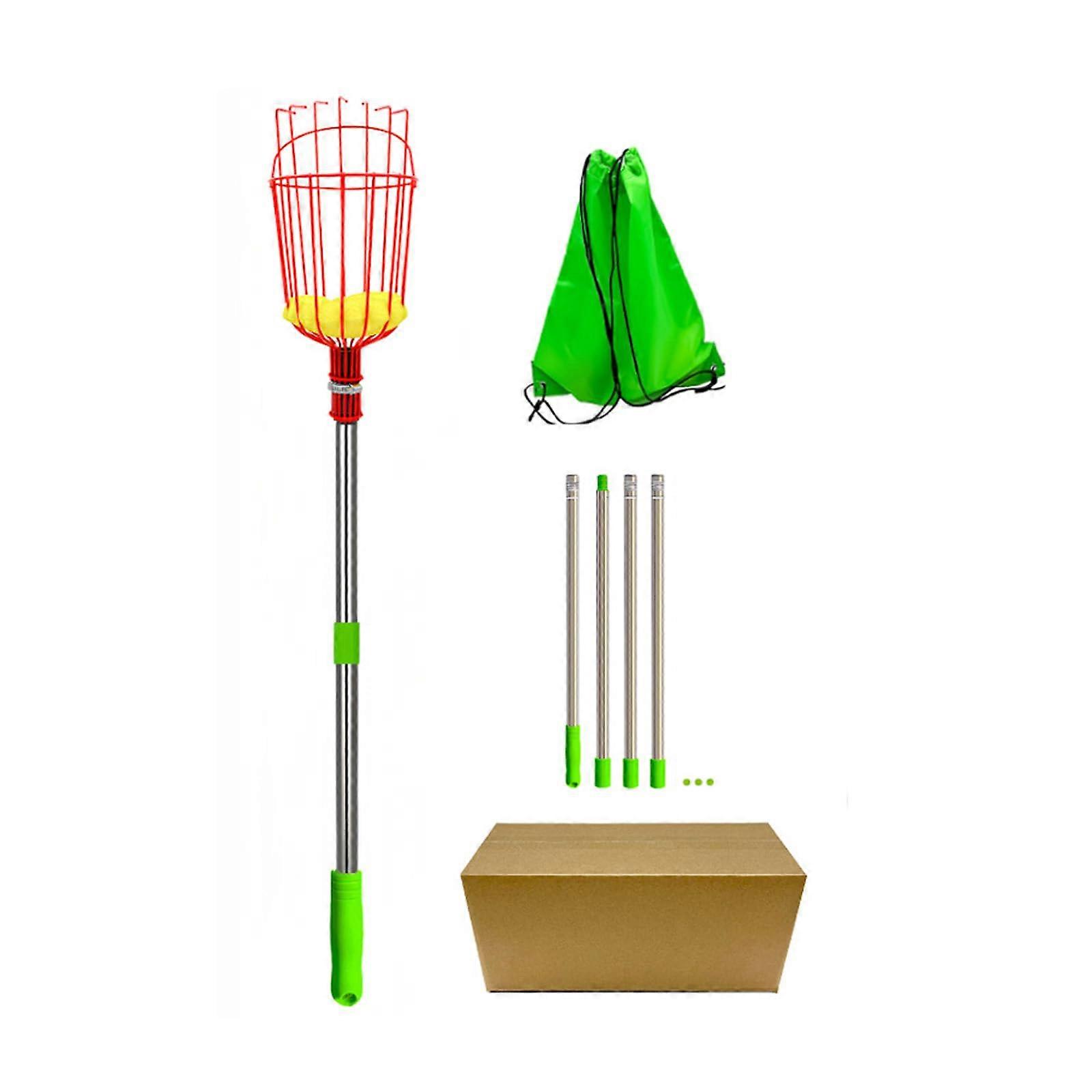 Apple Picker With Adjustable Length Stainless Steel Handle, 152 cm, Garden Fruit Picker Basket, Effortless Harvest