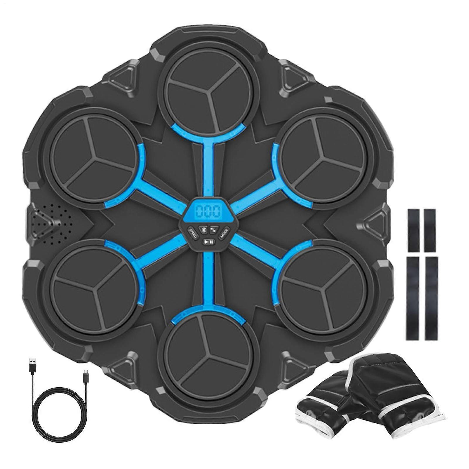 Music Boxing Machine Intelligent Boxing Punching Machine with LED Display Wireless Wall Trainer Reaction Game with Gloves