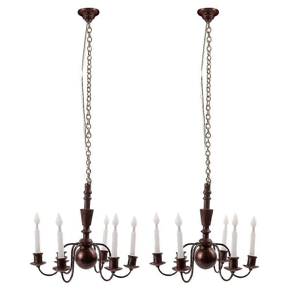 2pcs Tiny Ceiling Lamp Mini Luminous Ceiling Lamp Sand Table Building DIY Material