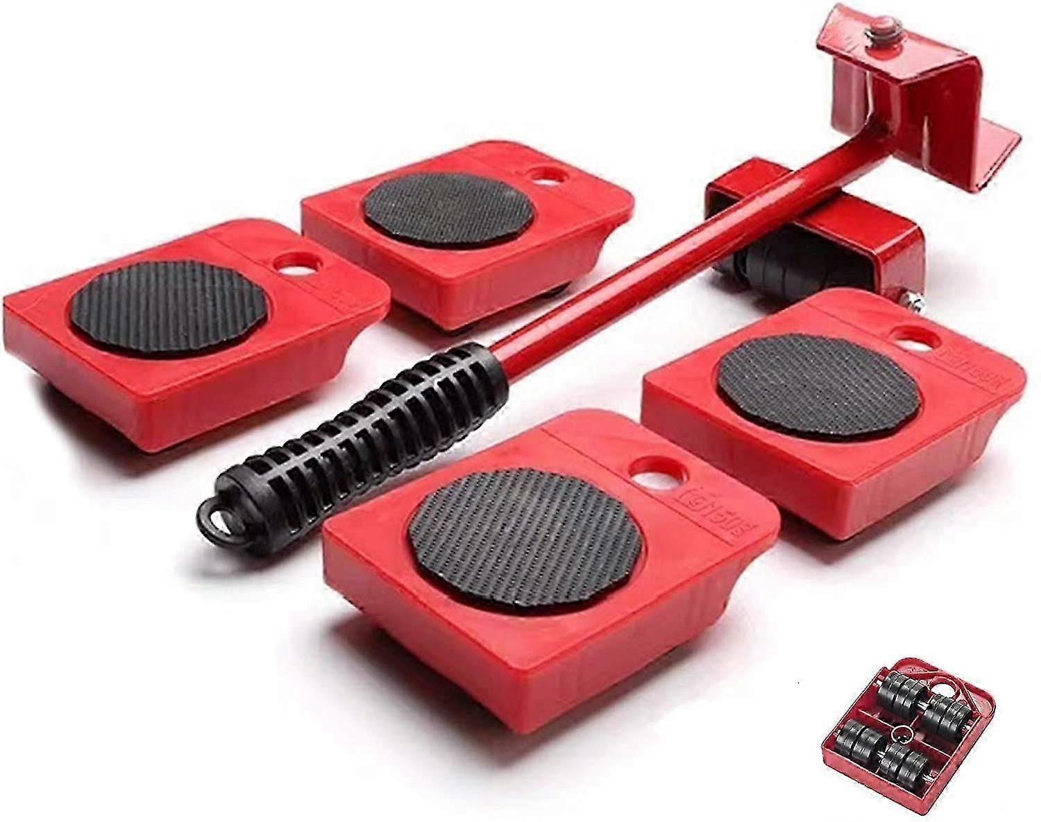 5 in 1 Mobile Heavy Furniture Transport Tool, for Lifting and Moving Furniture Lifter(Red)