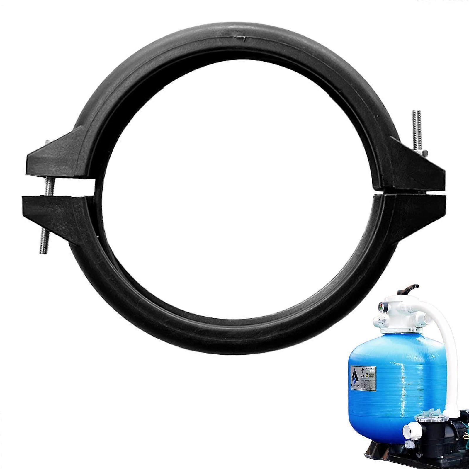Clamping Ring Sand Filter System for Pools, Black Wear-Resistant Valve Clamp, Compatible Pool Pump Replacement Parts