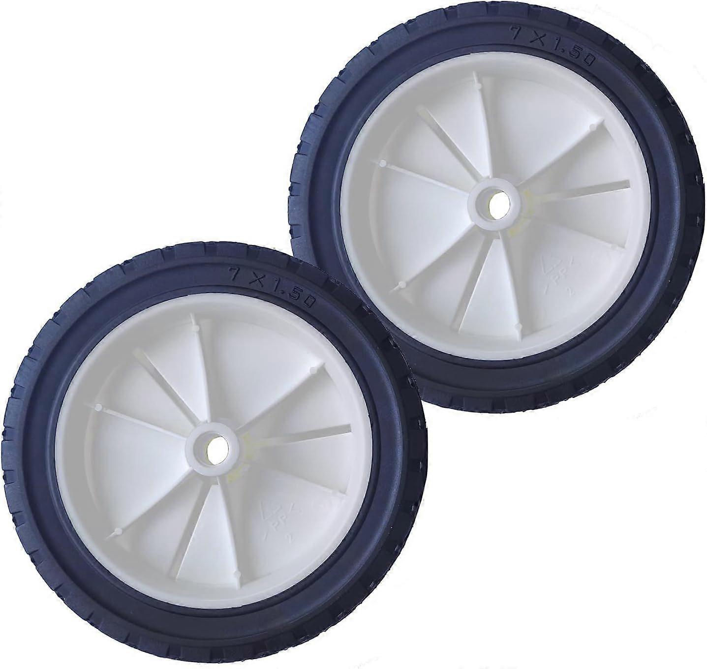 2 x Lawn Mower Wheel | Rubber Tyres | Diameter 170mm | Hub Width 36mm | 12.8mm Bore (Wheel Bearing Not Included) | For Garden Lawn Mower
