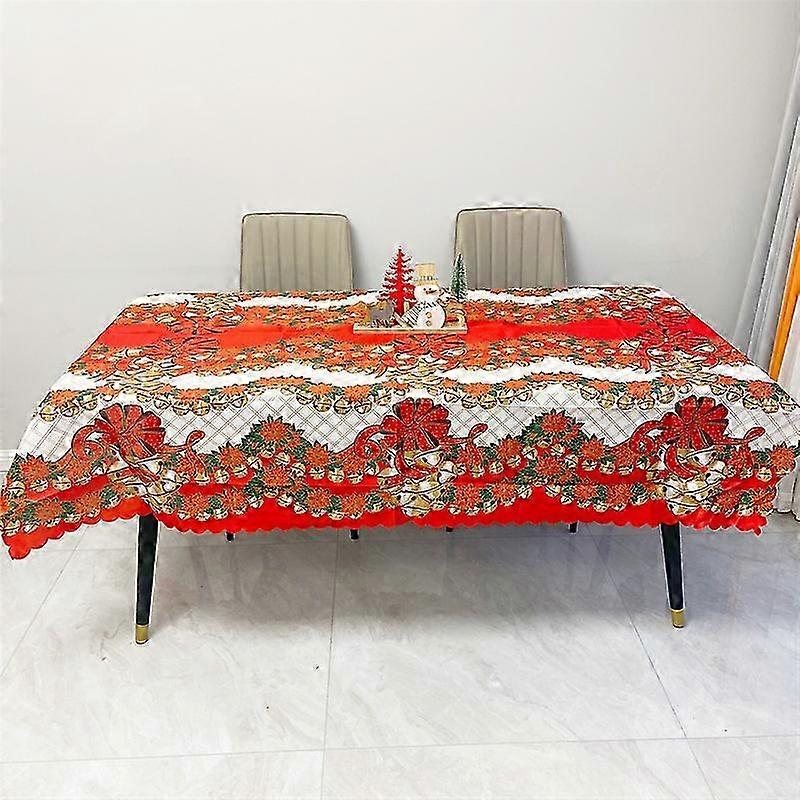 150*180cm Rectangular Christmas Tablecloth Polyester Christmas Tablecloth Anti Stain Christmas Tree Patterns for Christmas Table Decoration Rectangula