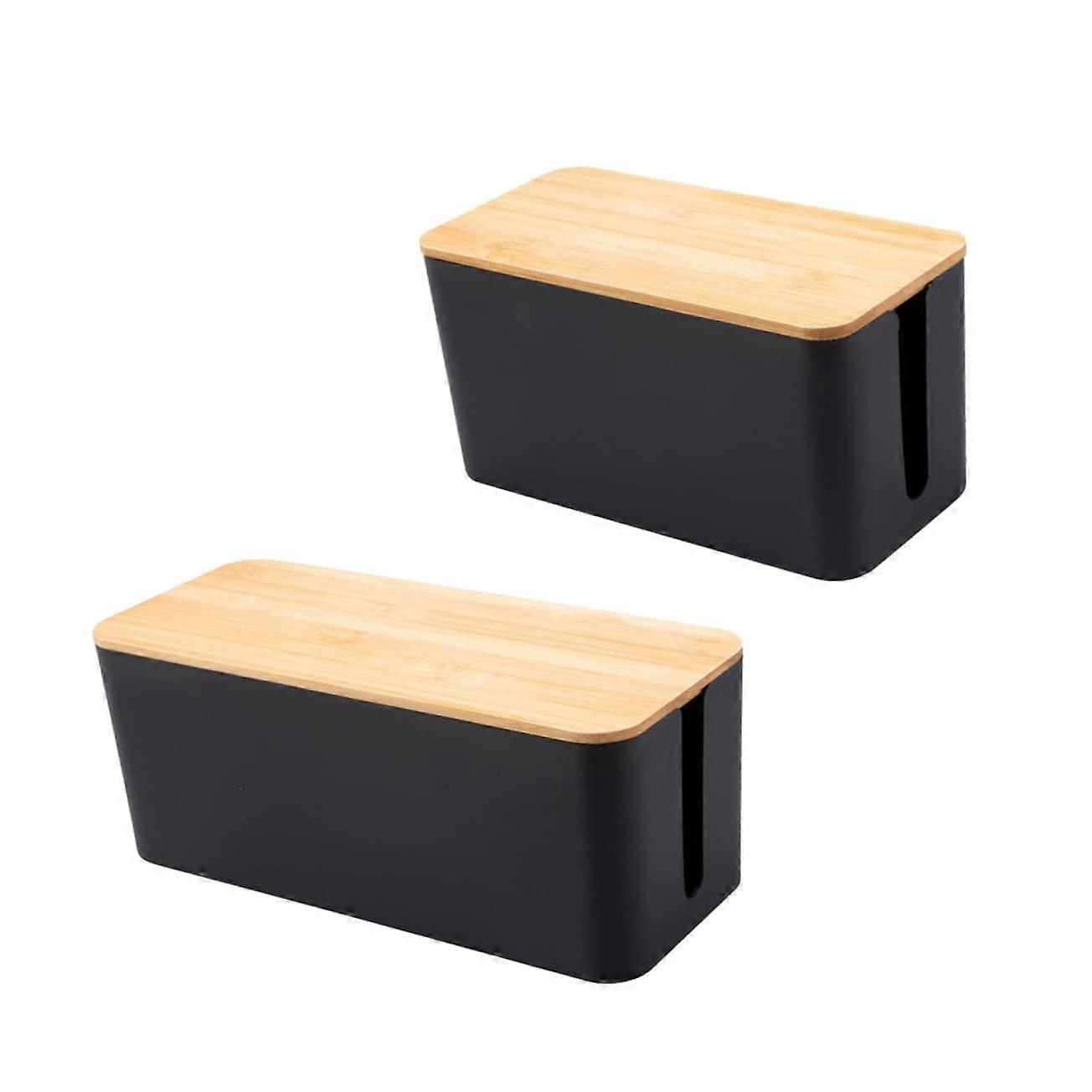 Multifunctional Socket Storage Box Set Of Two For Cable Management And Home Office Organisation