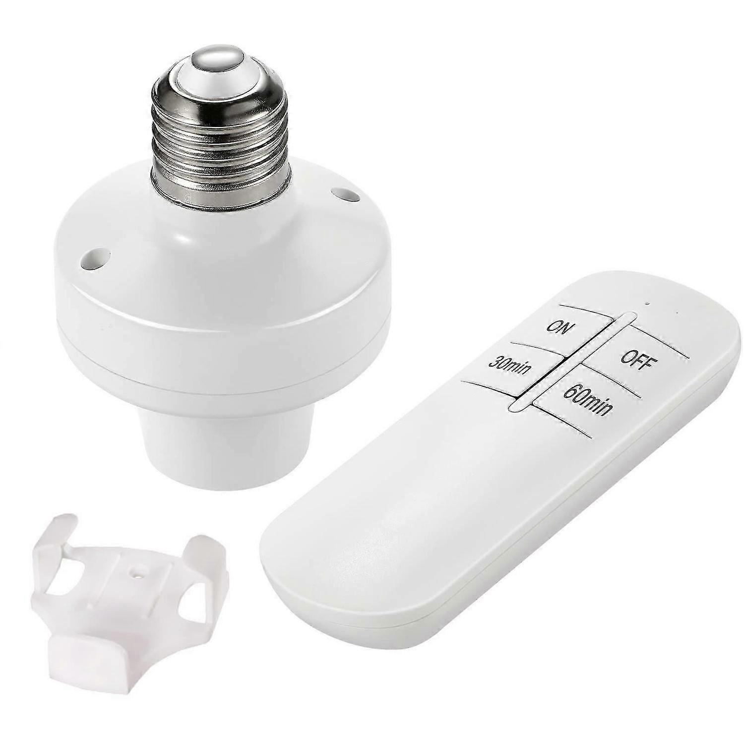 Wireless Remote Control Lamp Socket E27 Bulb Base, Wireless Switch Kit with On/Off Timer, LED Bulb H