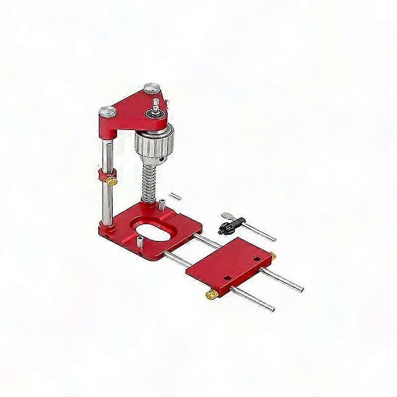 Portable Drill Jig Guide for Woodworking & Carpentry - Precise Steel Drill Locator Tool (Red)