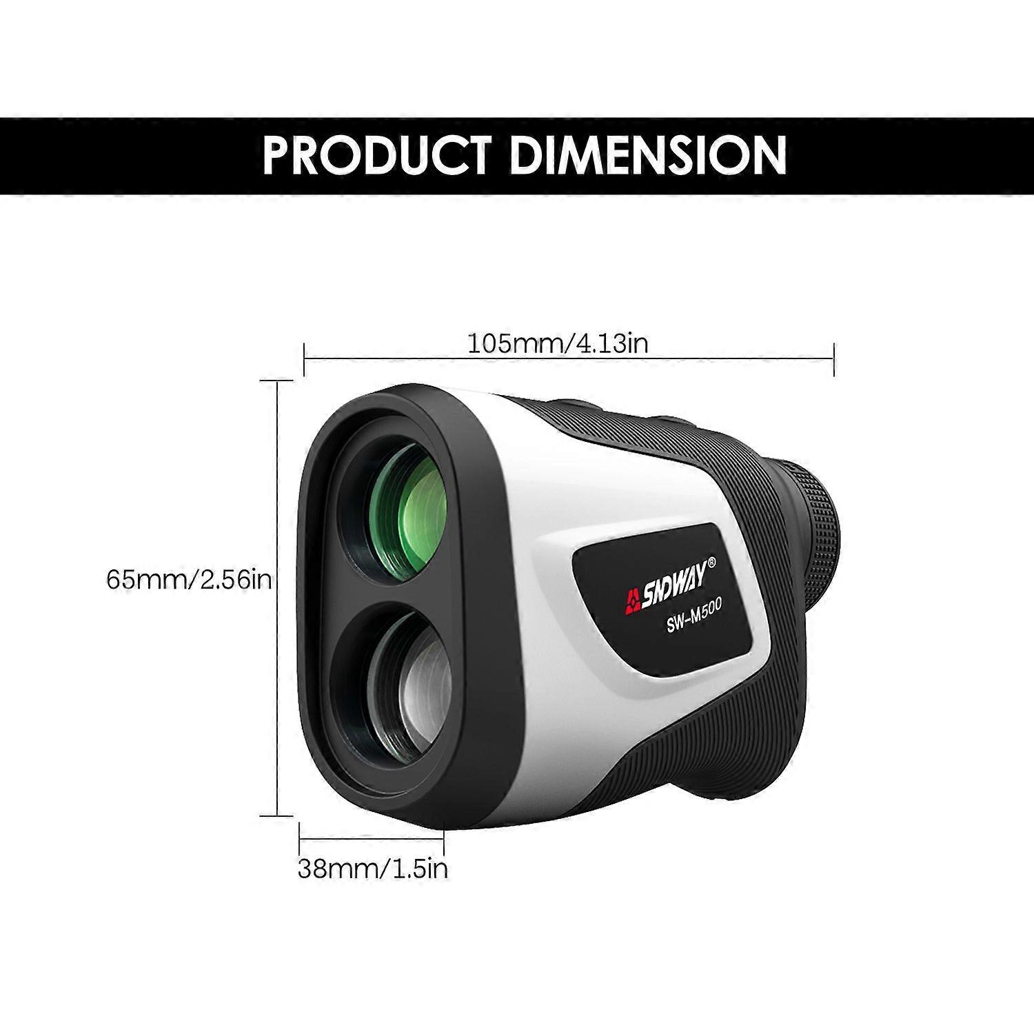 SNDWAY 3~500M High Precision Laser Distance Meter 6X Magnification Outdoor Digital Golf Telescope Laser Ruler Handheld Golf Rangefinder with Golf Traj