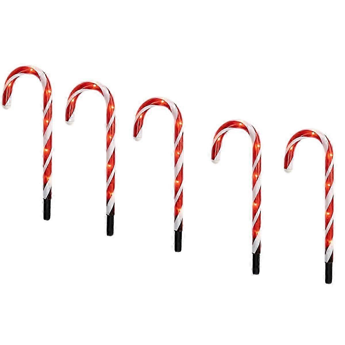 5pcs 14in Candy Cane Lights for Christmas Pathway