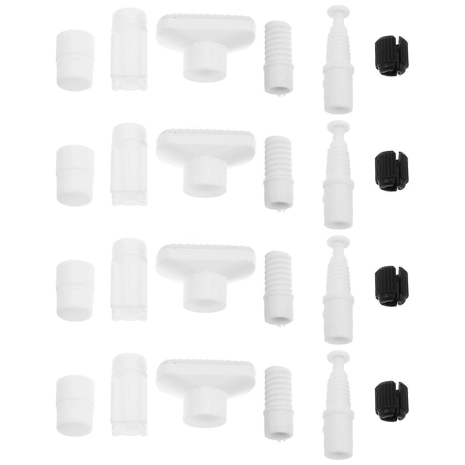Plastic Curtain Rod End Caps 4 Sets – Stable Connection for Shower & Window Drapery, Easy Installation, No Drill Required