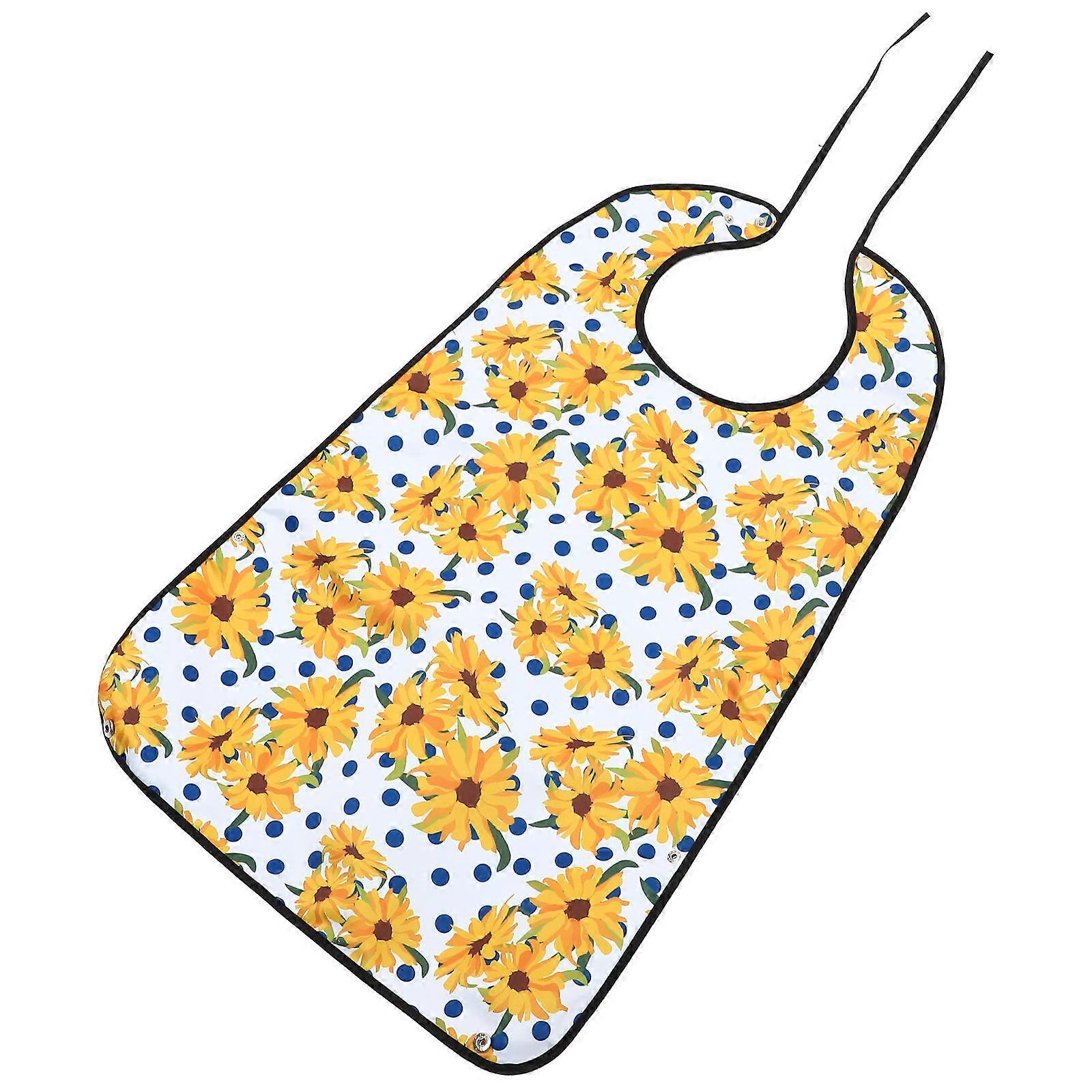Flower Pattern Adult Bib for Elderly and Adults in Daily Life Polyester Assorted Clothing 1Pcs