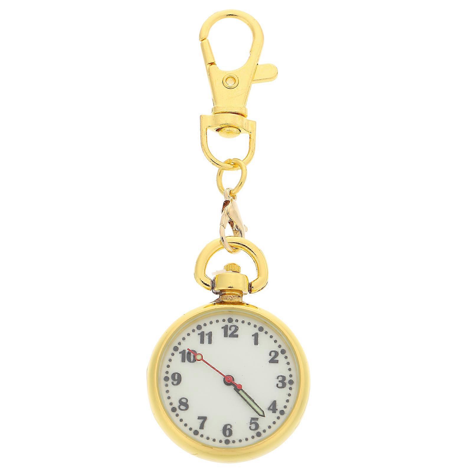 Clear Time Display Pocket Watch for Elderly Stainless Steel Multi Color Button Battery Included 1Set