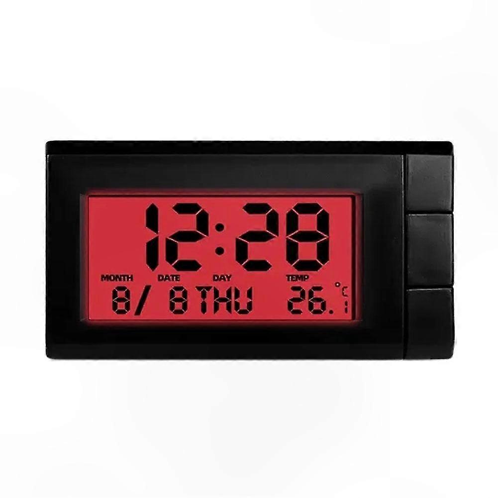 LCD Car Thermometer Clock Dashboard Display Auto Interior Decor Digital Desk Accessory
