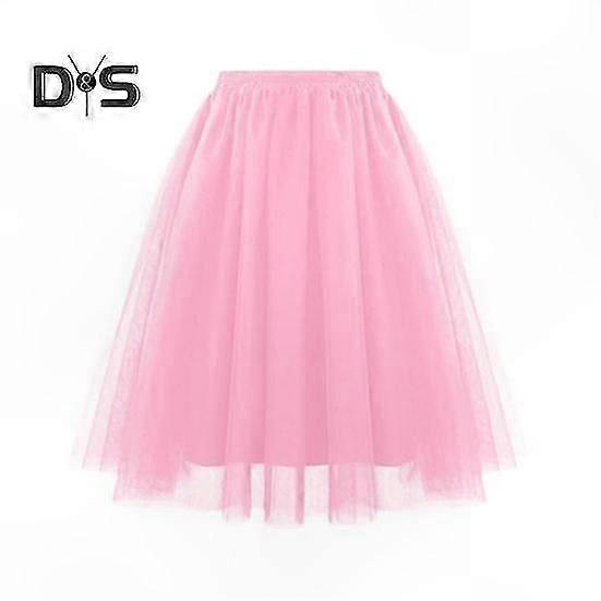High-Waist Retro Dance Skirt with 3-Layer Tulle for Women - Elastic Waist Ballet Tutu for Carnival and Cosplay Performances