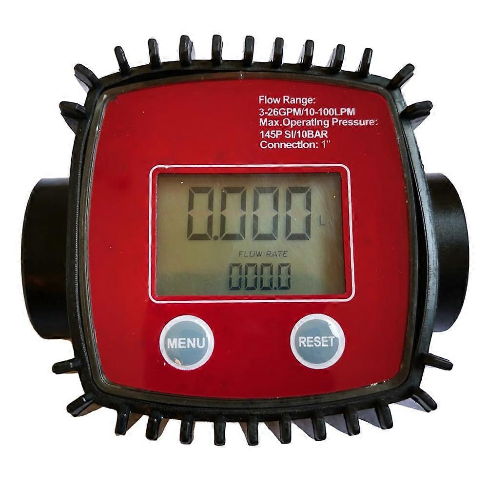 Turbine Oil Fuel Flow Meter K25 Water Flow Meter LCD Flow Meter Pipeline Liquid Flow Meter 2.3-3.3V-A Red
