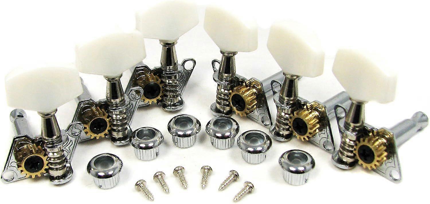 Open-gear Guitar Tuners  - 6-piece 3 Left 3 Right Alignment