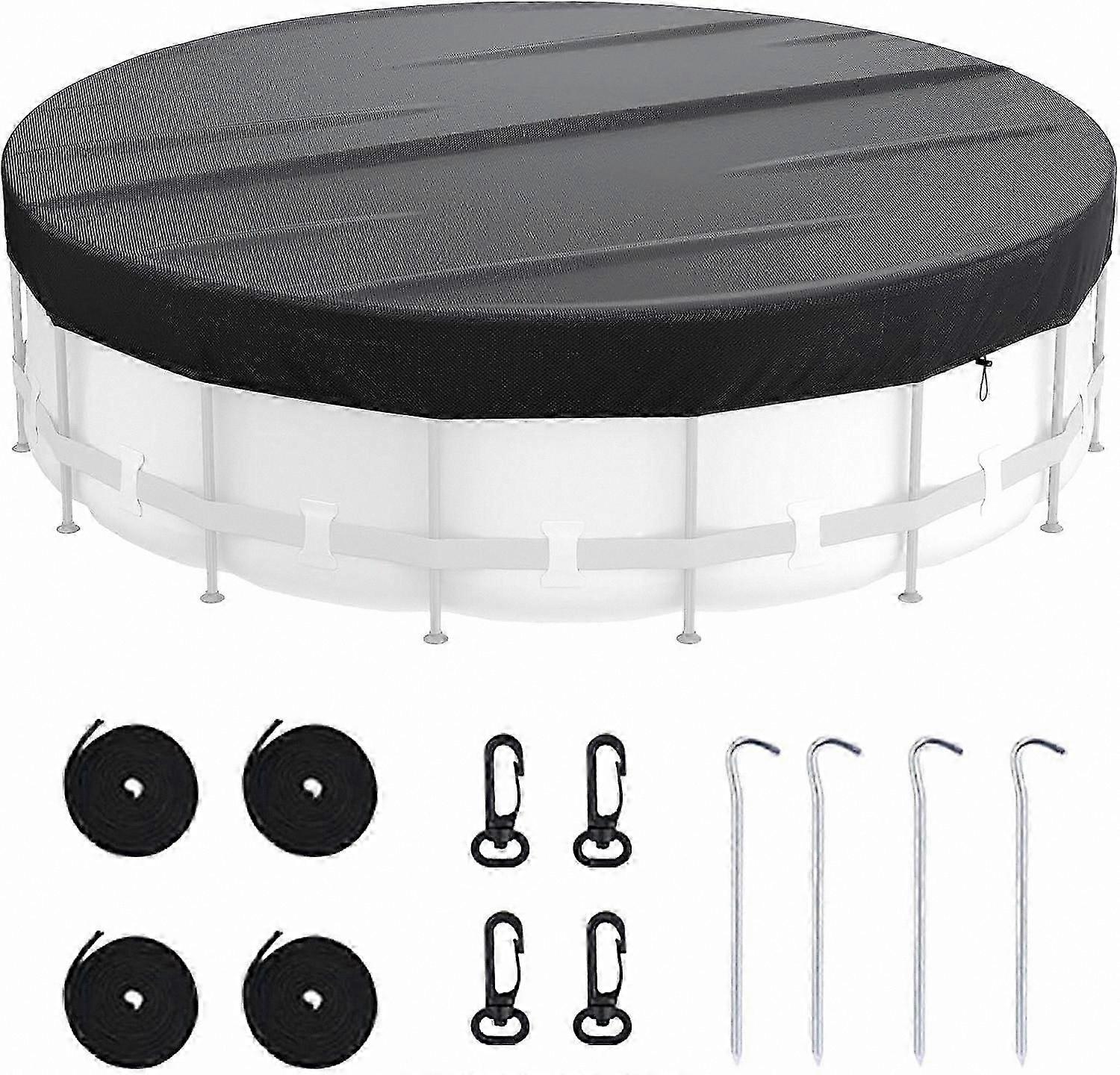 10ft Round Solar Pool Cover for Above Ground Pools, Durable Dustproof Swimming Pool Cover for Year-Round Use