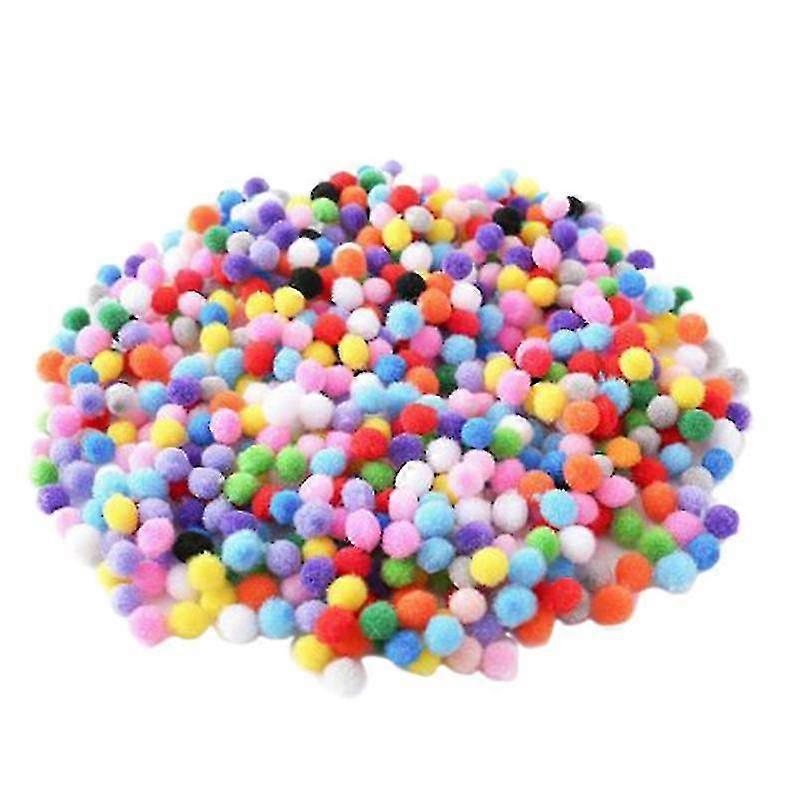 500 Pcs 10mm Soft Round Fluffy Pompoms Ball Mixed Color Diy Decorat...