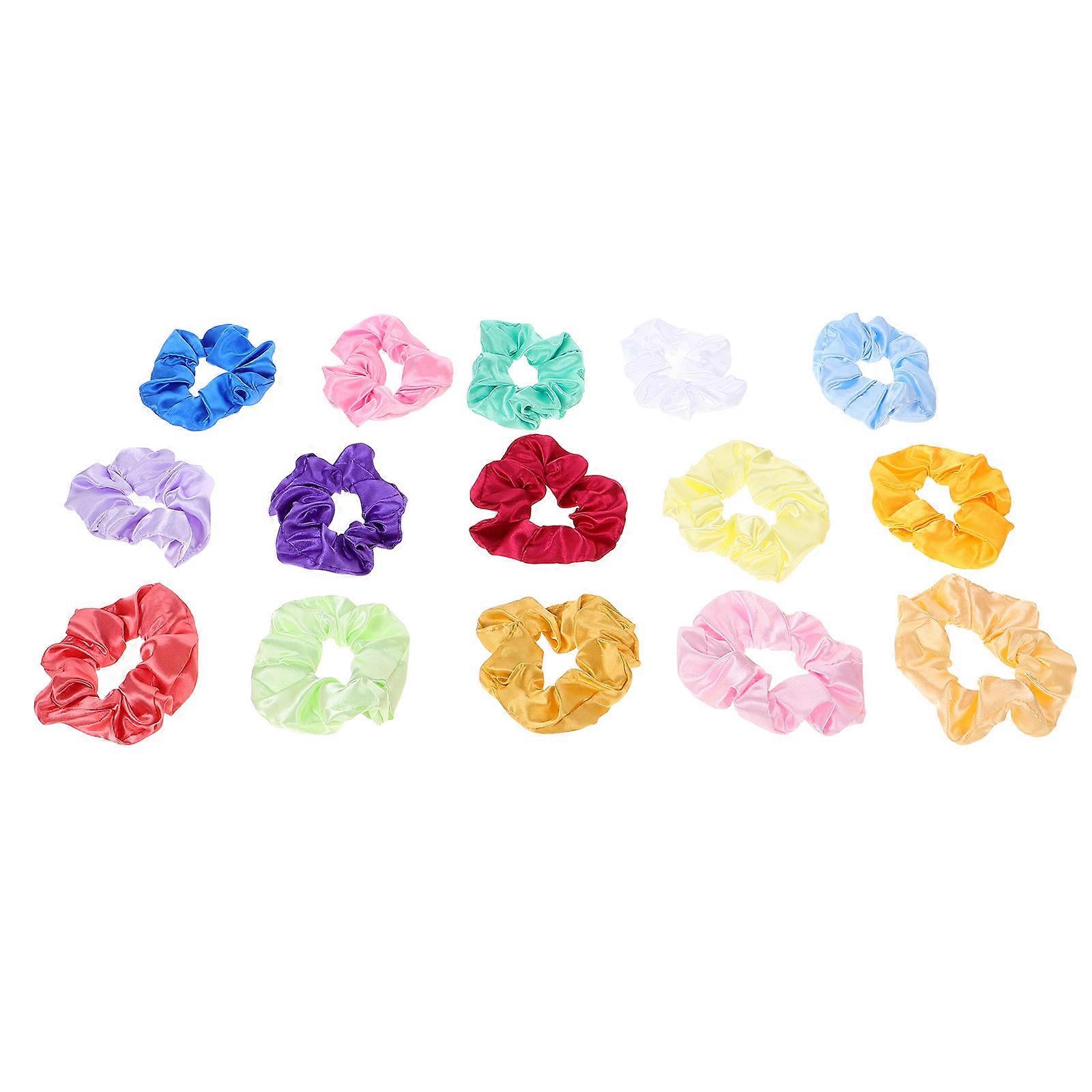 Hair Scrunchies Bulk Small Scrunchies For Kids And Girls Versatile Use Comfortable Material Assorted Color 15Pcs