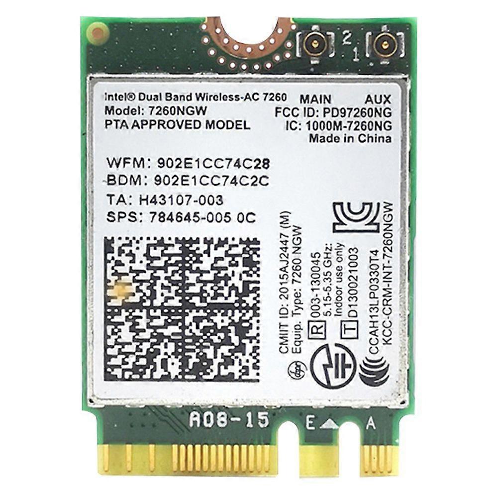 7260AC Wireless Network Card 7260NGW 1200M Dual-Band Gigabit Network Card Bluetooth 4.0 NGFF M2 Bui