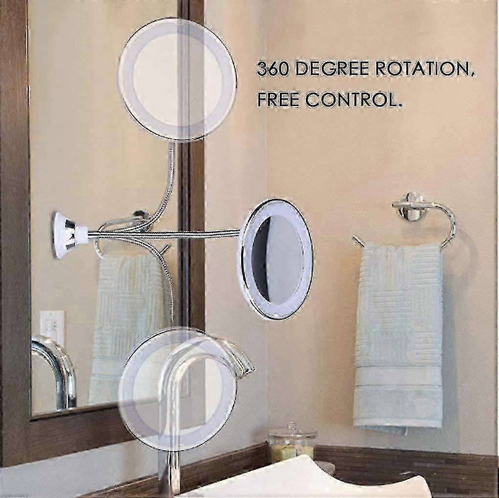 Vanity Mirror 10x Magnification Led Lighted Powerful Suction Cup SZRH A-S