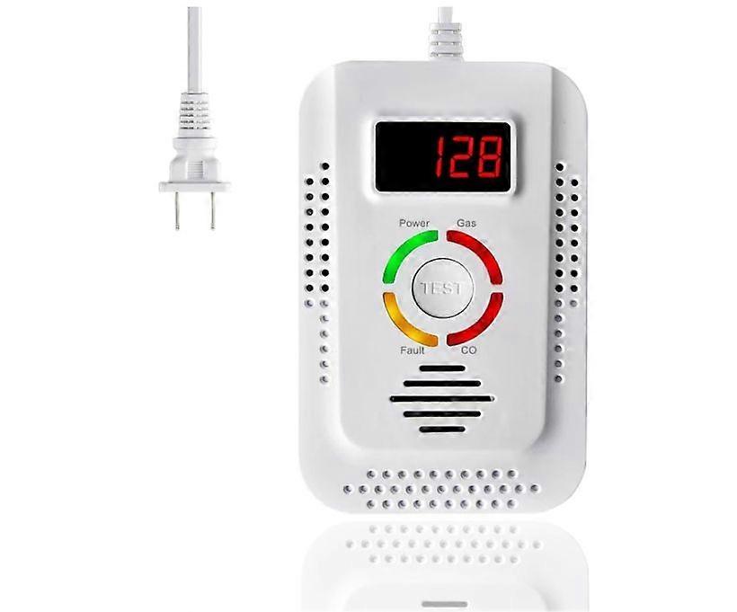 natural Gas Detector and Carbon Monoxide Detector, Plug in Gas Leak Detector for Home, Kitchen, Combustible Gas Leak Detector Monitor for CO, LNG, LPG