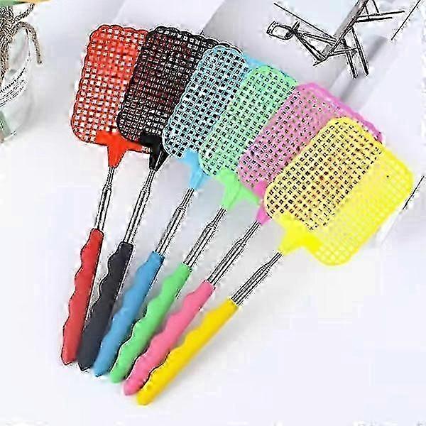 six Adjustable Fly Swatters Heavy Duty Manual with Stai insect control