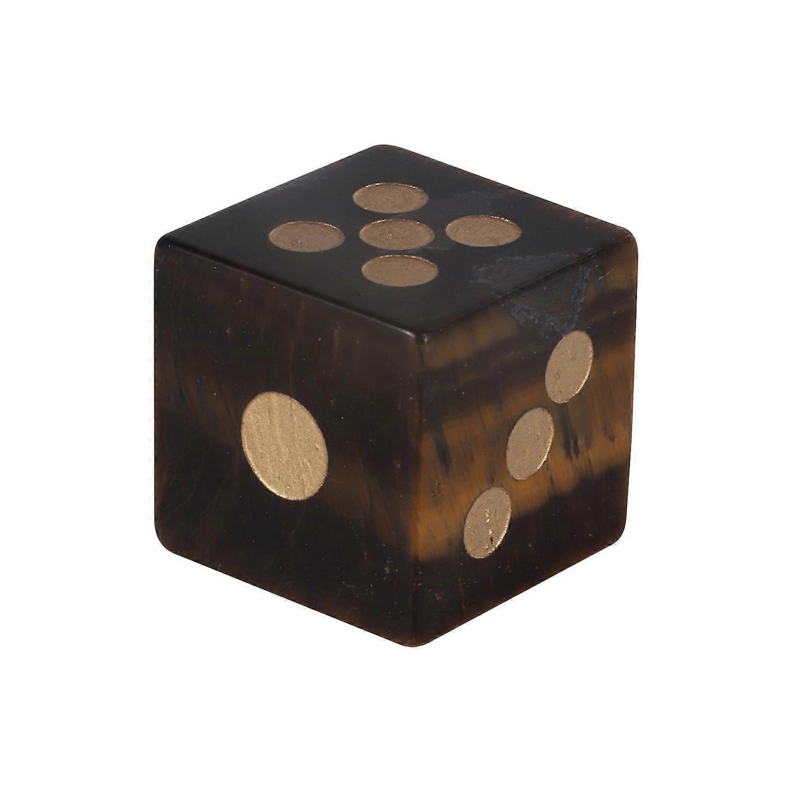 Unique Natural Crystal Mult Sided Game Dices Round Corner Role Playing Dices 6 Sided Table Game Dices Smooth Surfaces Yellow Tiger Stone