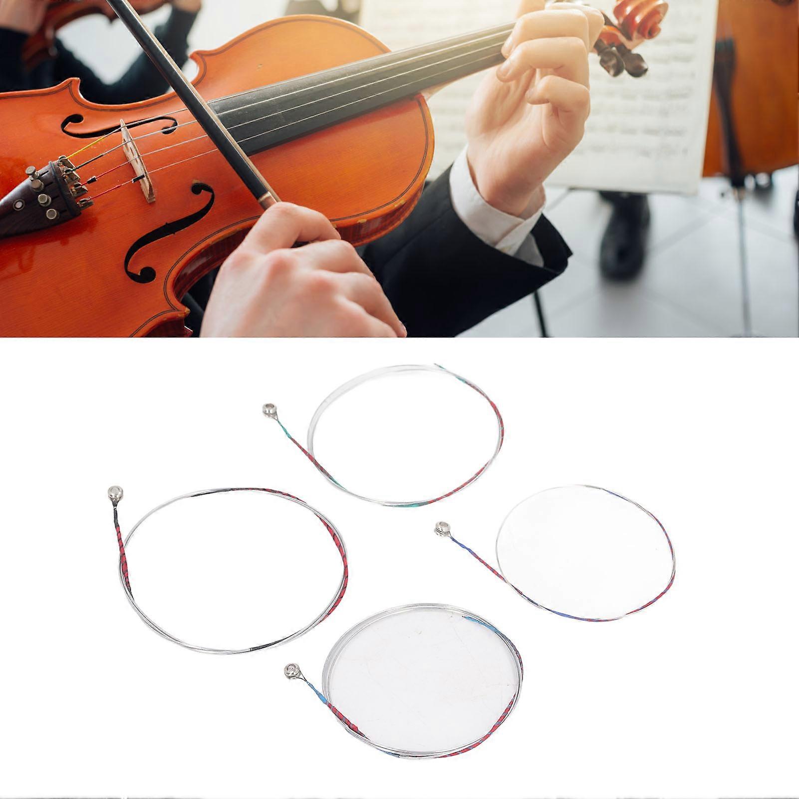 4PCS Violin String Set Chrome Steel & Nylon for 4/4 Violin