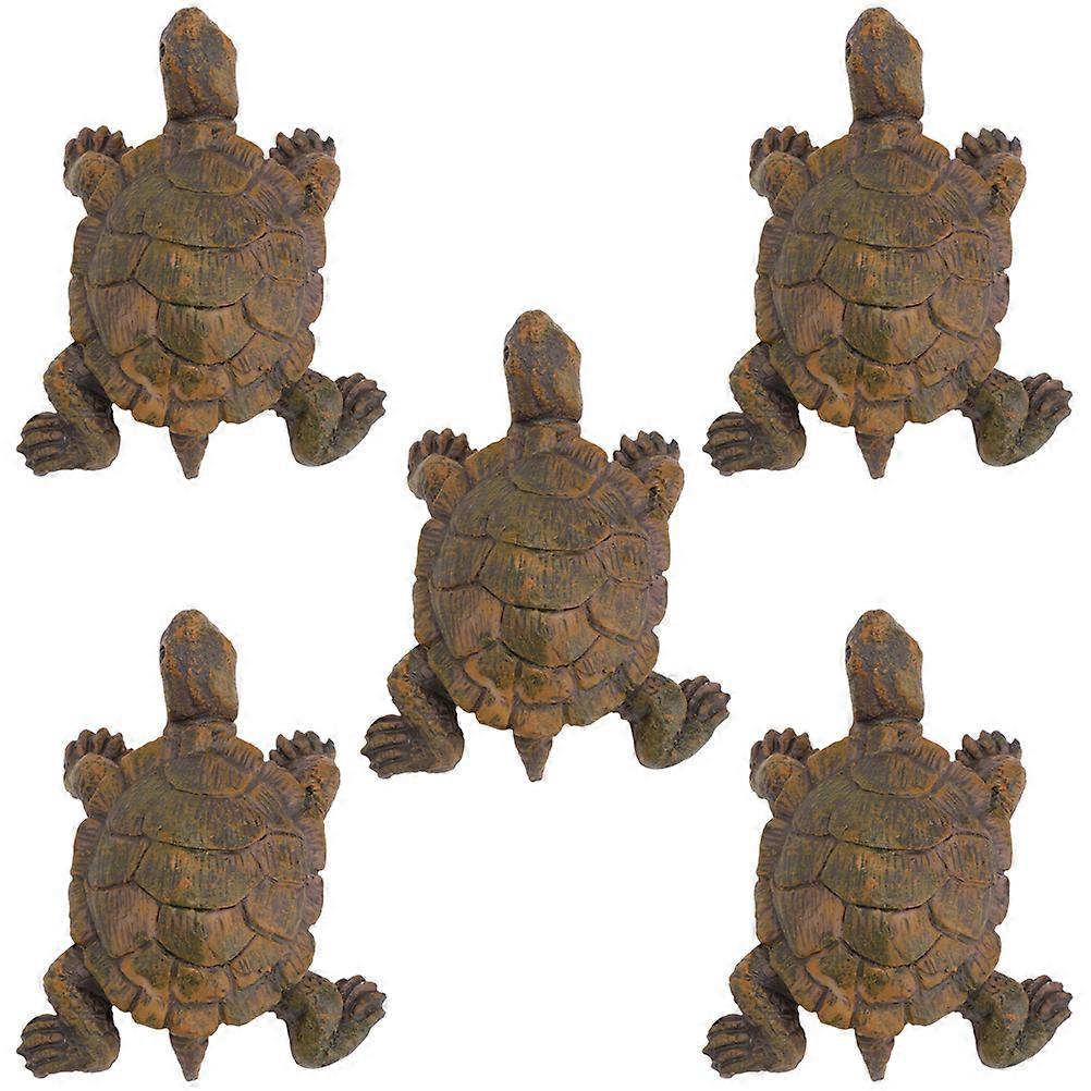 Turtle Decoration for Decor 5Pcs Resin Miniature Statue Collection