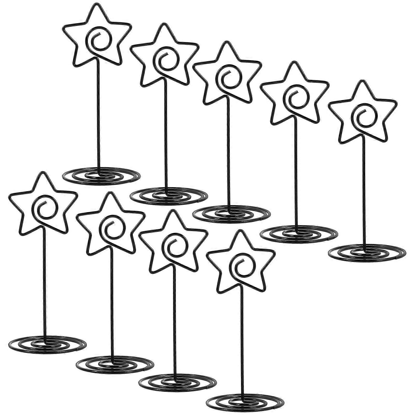 Table Number Holders Black Star Shape Clips for Decor 10Pcs Pack