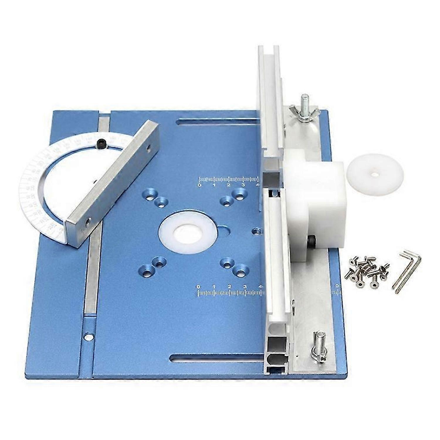 Router Table Insert Plate Woodworking Trimmer Electric Wood Milling Flip Plate with Miter Gauge for DIY Working Bench