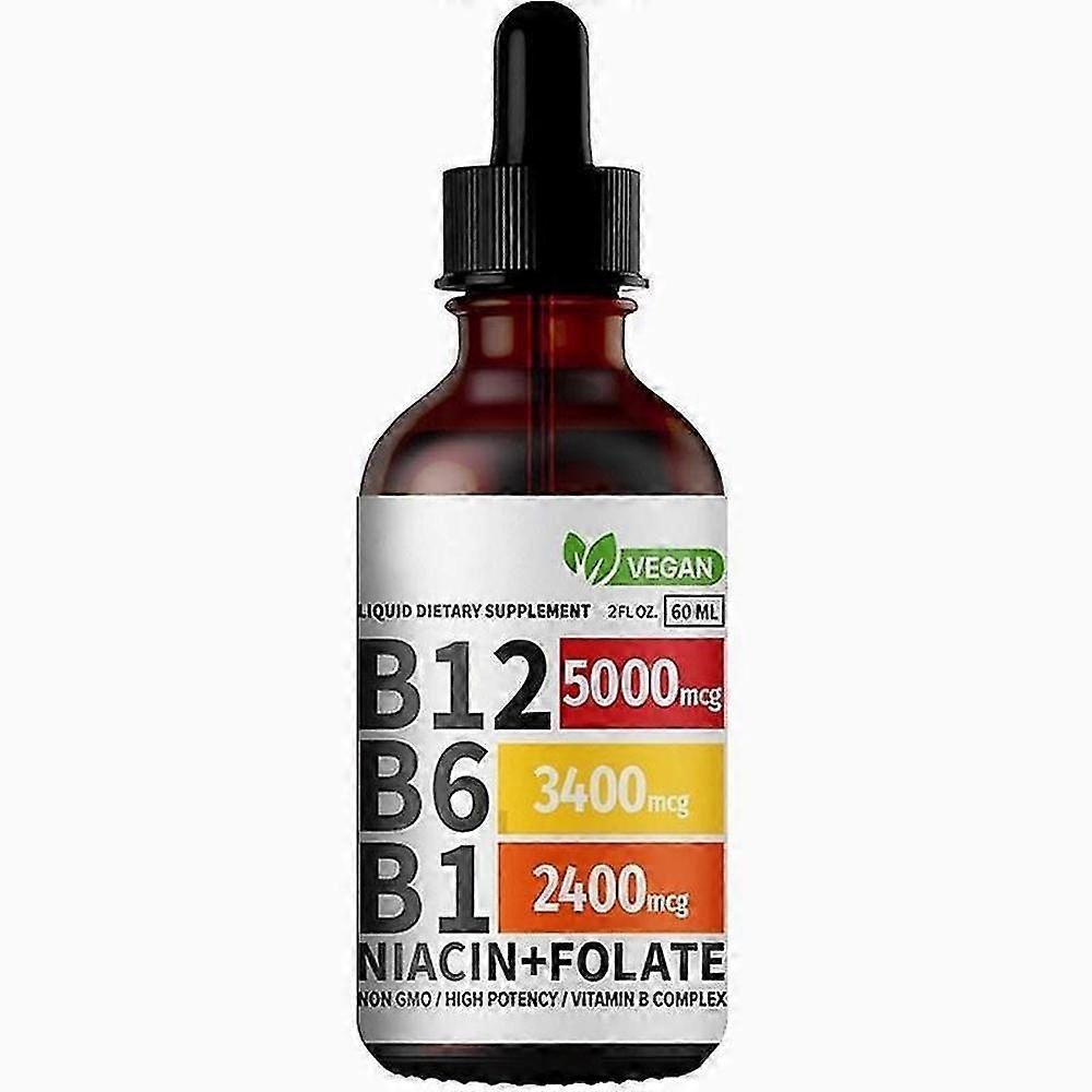 Vitamin B12 B6 B1 Sublingual Drops with Folic Acid and Niacin