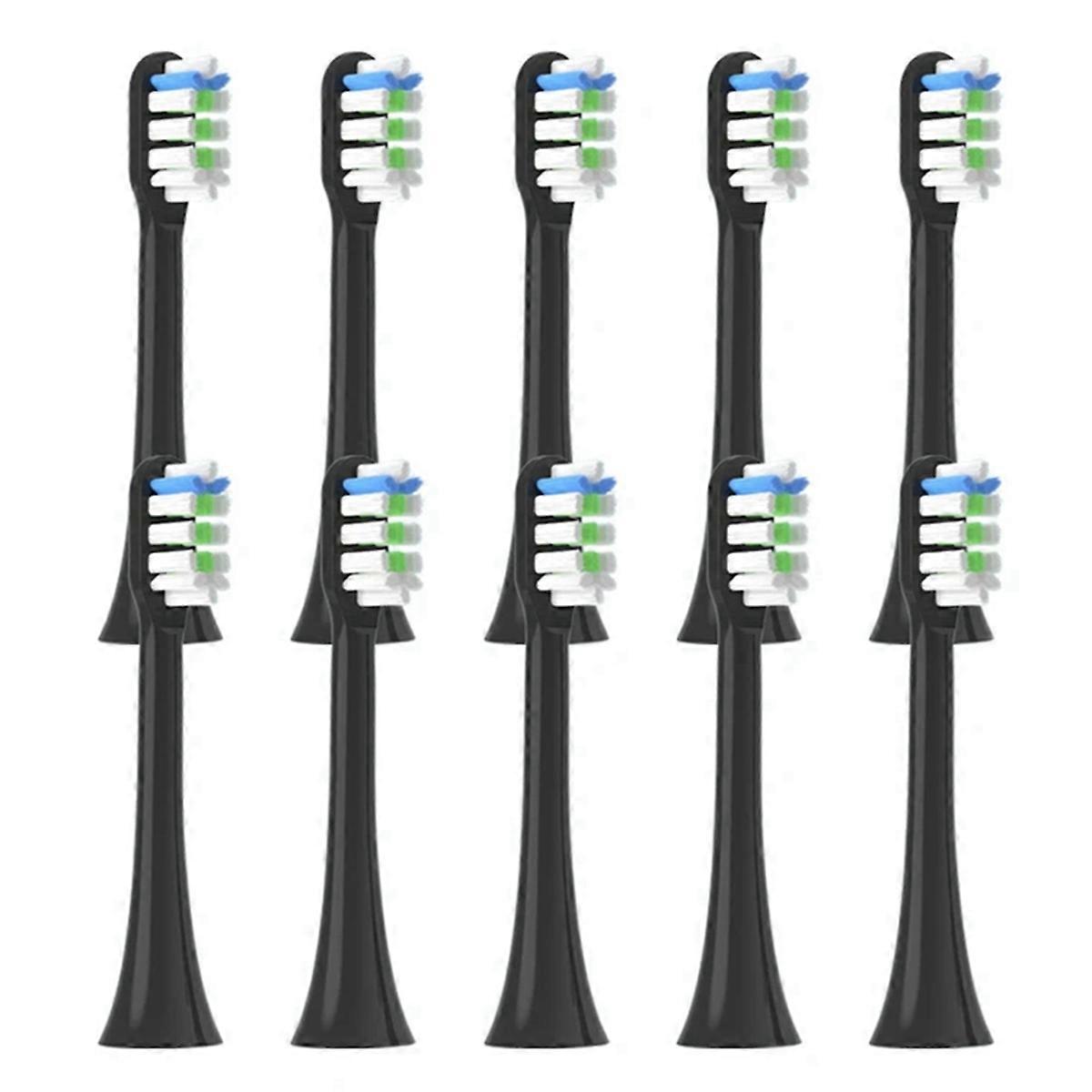 10PCS Replacement Brush Heads for X3 Electric Toothbrush,Black