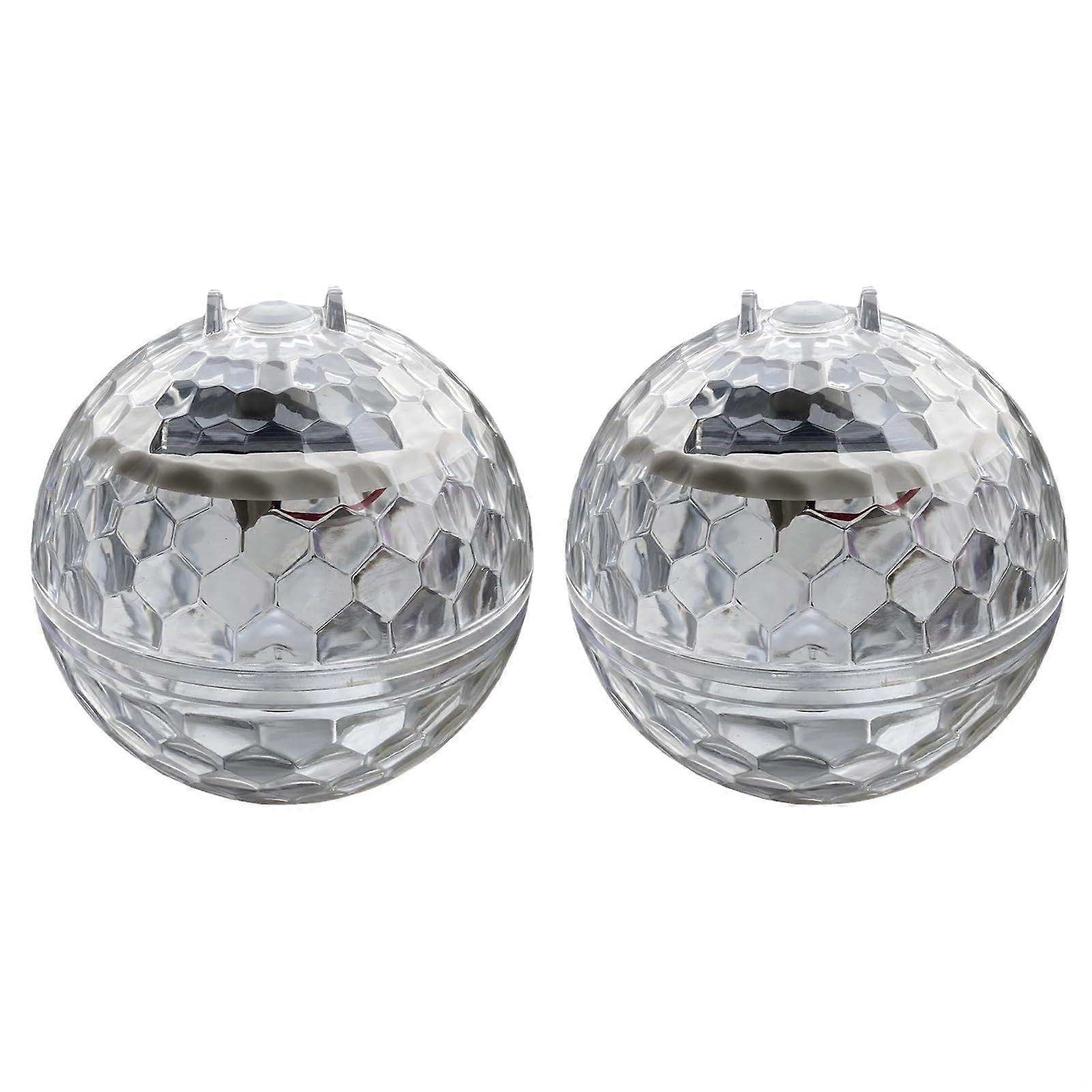 Multicolor LED Floating Solar Pool Balls 2 Pack IP44 Waterproof Outdoor Sphere Lights Garden Pond Glow Orbs