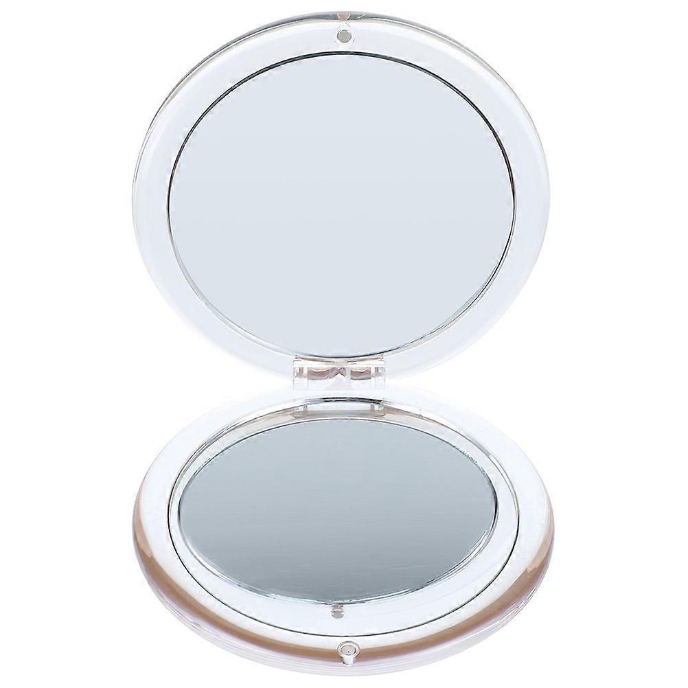Khaki Mini Magnifying Mirror for Makeup Use 4Pcs Folding Compact Pocket Mirrors