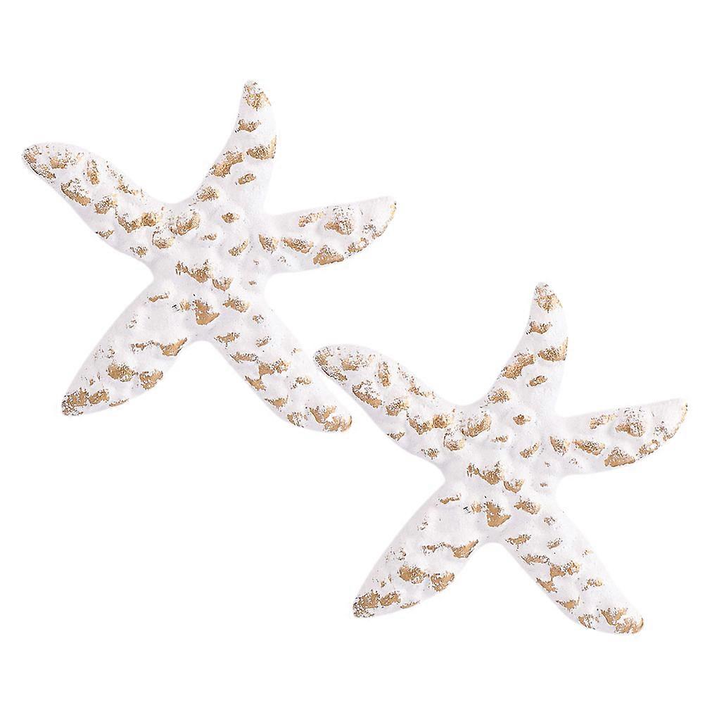 Mediterranean Style Sea Star Knobs Iron Drawer Pulls for Decoration 6Pcs White