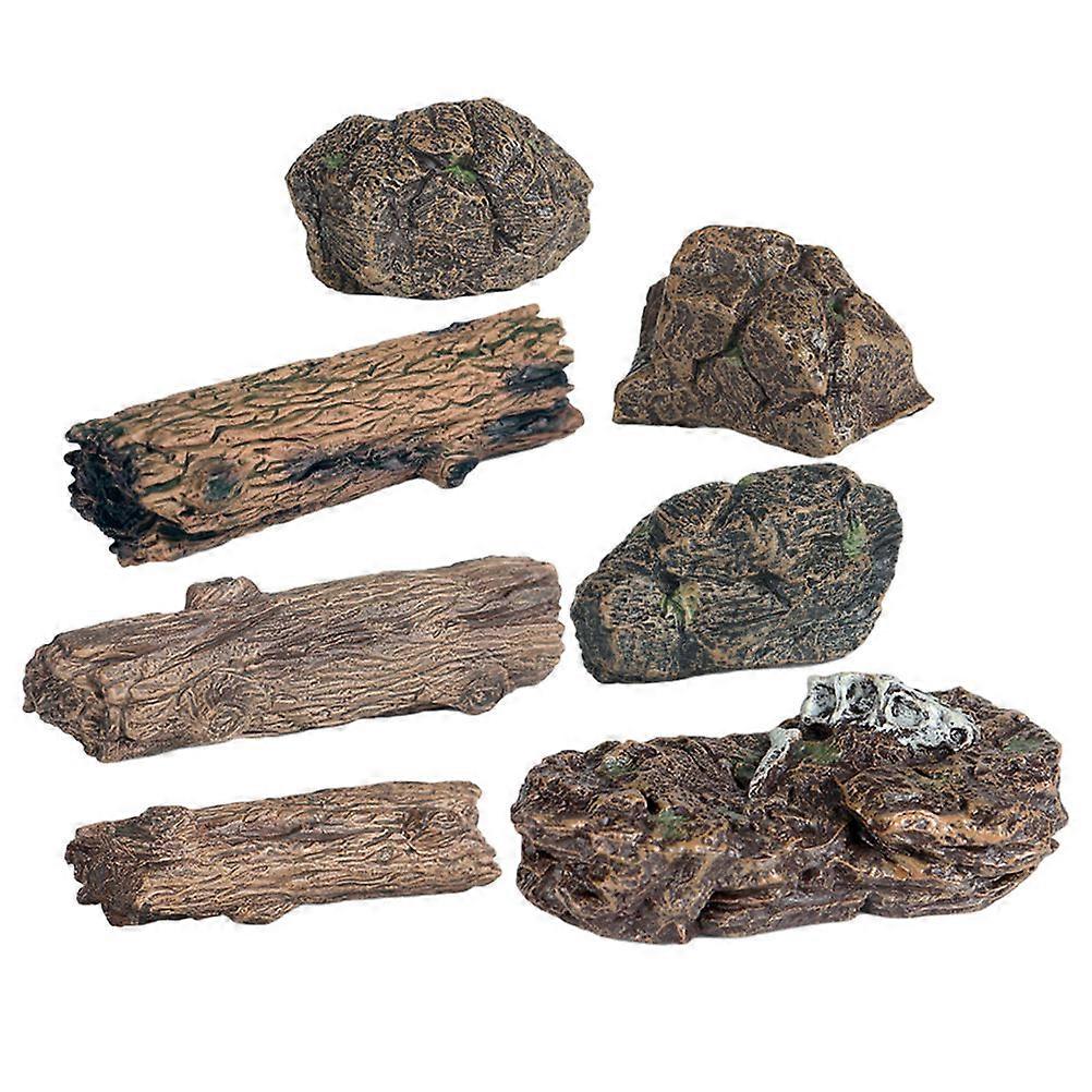 Artificial Tree Stump Decor Miniature Ornament For DIY Project Measuring 8.00X5.00X2.50CM Made Of Durable PVC 28Pcs