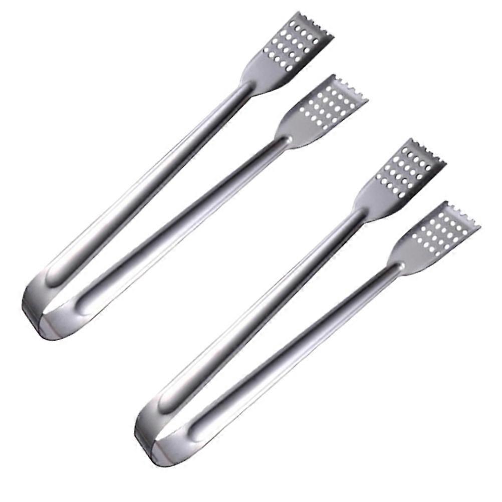 2Pcs Stainless Steel Food Clip Flat Head for Kitchen Serving Application