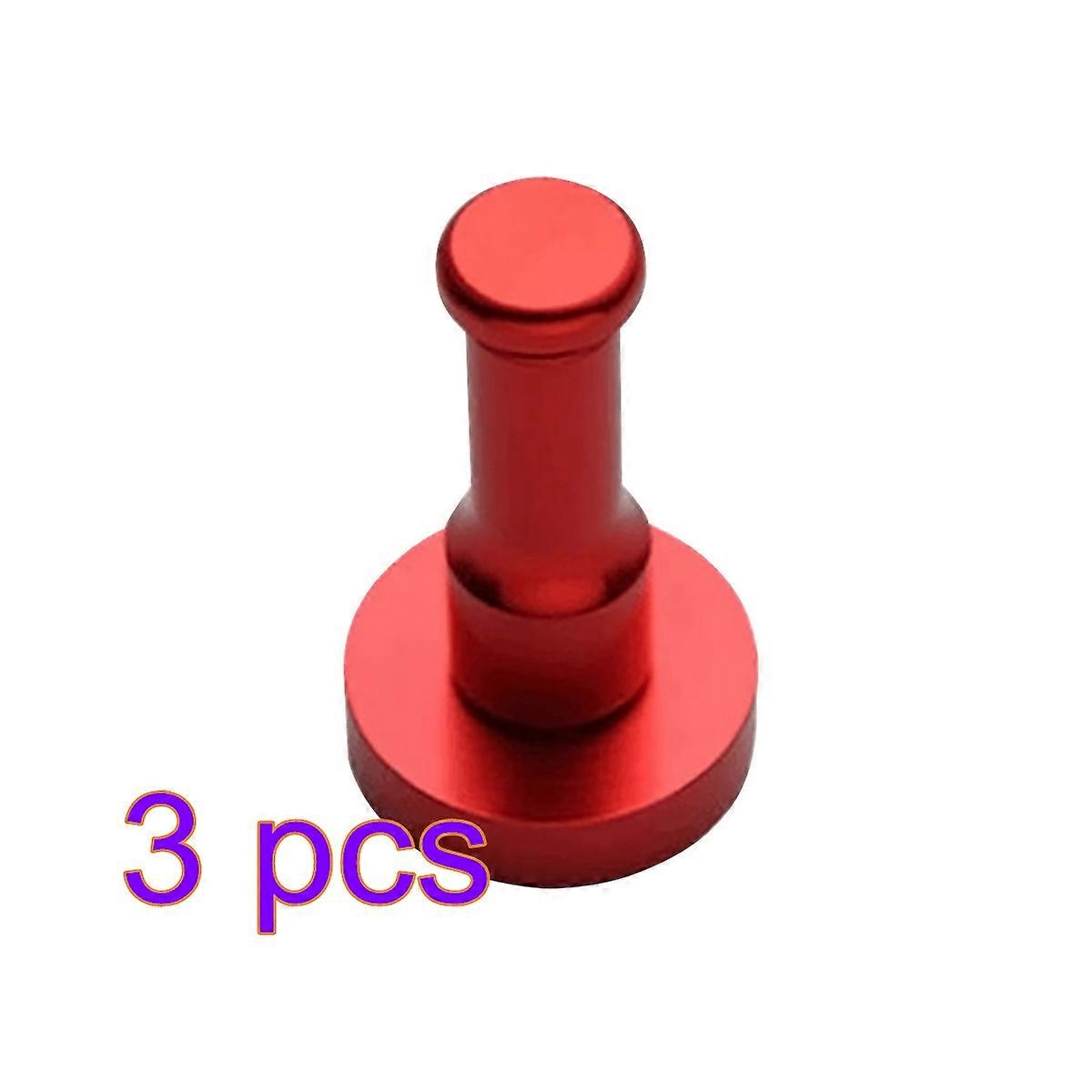 Wall Mounted Hook Round Coat Hooks for Clothes 3Pcs Red Aluminum Hooks